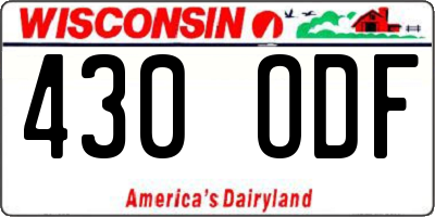 WI license plate 430ODF
