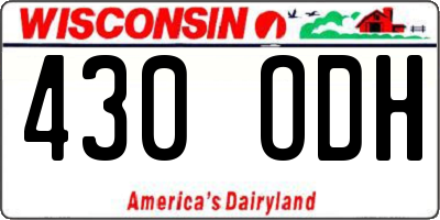 WI license plate 430ODH