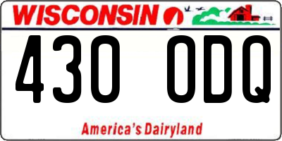 WI license plate 430ODQ