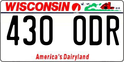 WI license plate 430ODR