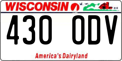 WI license plate 430ODV