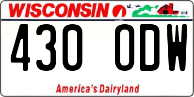 WI license plate 430ODW
