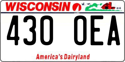 WI license plate 430OEA