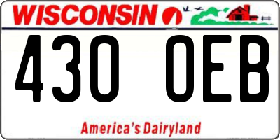 WI license plate 430OEB