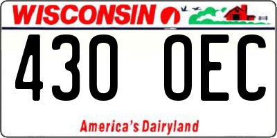 WI license plate 430OEC