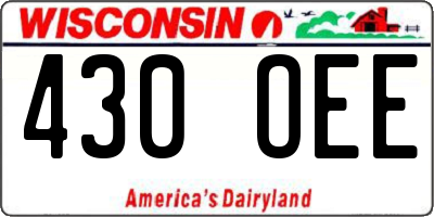 WI license plate 430OEE