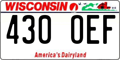 WI license plate 430OEF