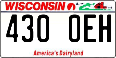 WI license plate 430OEH