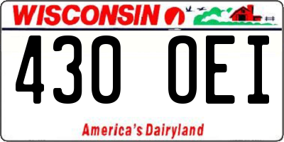 WI license plate 430OEI