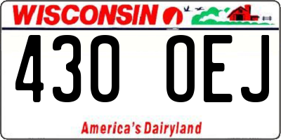 WI license plate 430OEJ