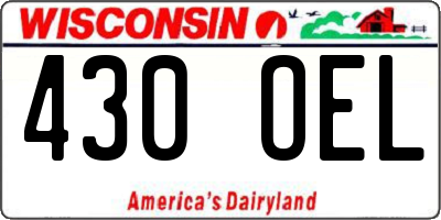 WI license plate 430OEL