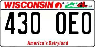 WI license plate 430OEO