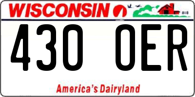 WI license plate 430OER