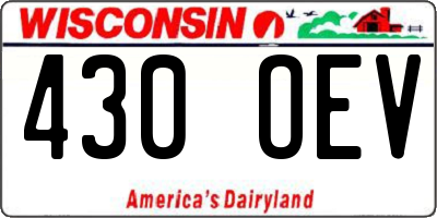 WI license plate 430OEV