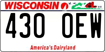WI license plate 430OEW