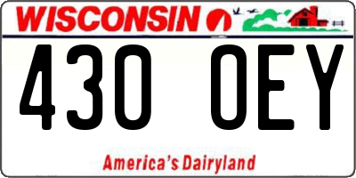 WI license plate 430OEY