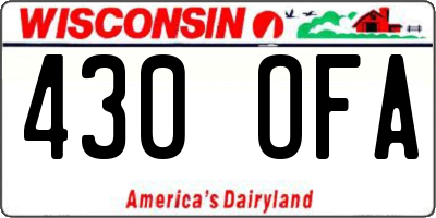 WI license plate 430OFA