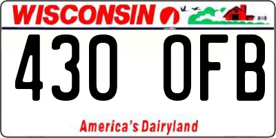 WI license plate 430OFB