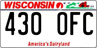 WI license plate 430OFC