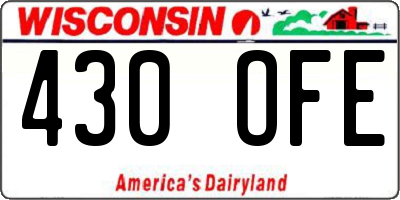WI license plate 430OFE
