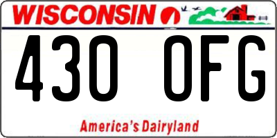 WI license plate 430OFG