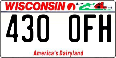 WI license plate 430OFH
