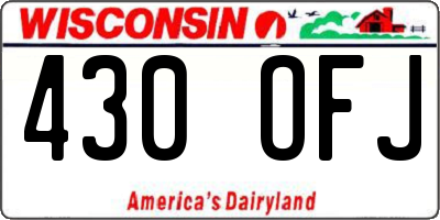 WI license plate 430OFJ