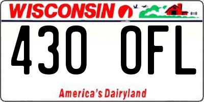 WI license plate 430OFL