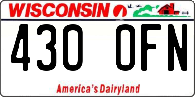 WI license plate 430OFN