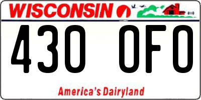 WI license plate 430OFO
