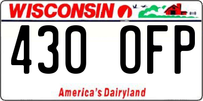 WI license plate 430OFP