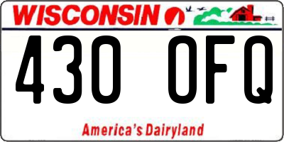 WI license plate 430OFQ