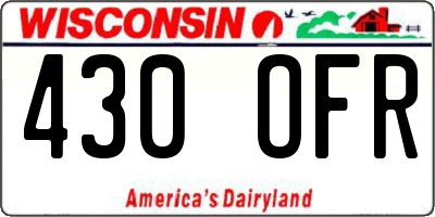 WI license plate 430OFR