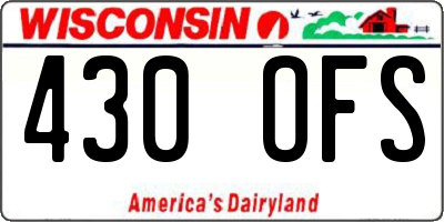 WI license plate 430OFS