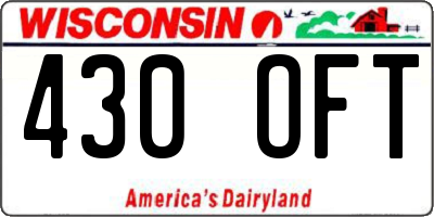 WI license plate 430OFT