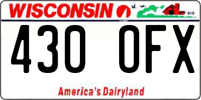WI license plate 430OFX