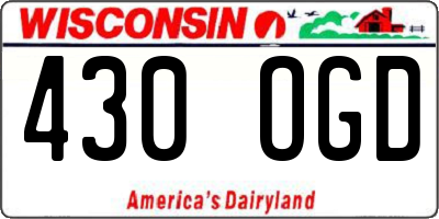WI license plate 430OGD