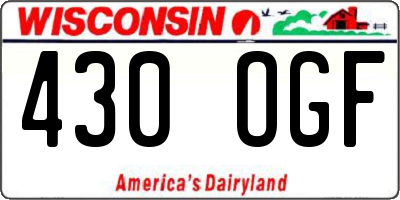 WI license plate 430OGF