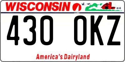 WI license plate 430OKZ