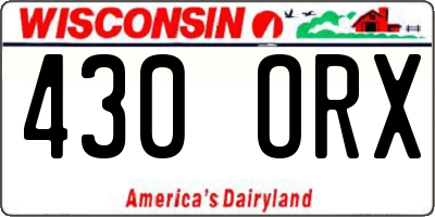 WI license plate 430ORX