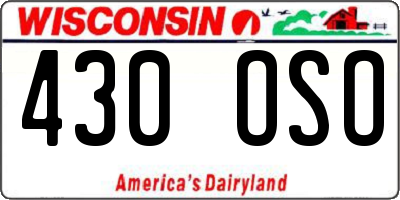 WI license plate 430OSO