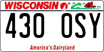 WI license plate 430OSY