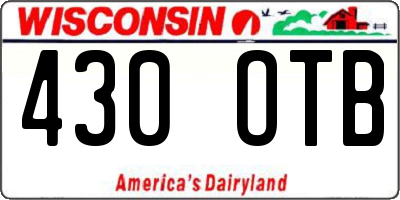 WI license plate 430OTB