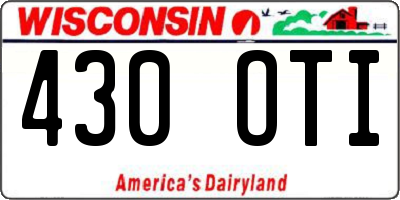 WI license plate 430OTI