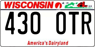 WI license plate 430OTR