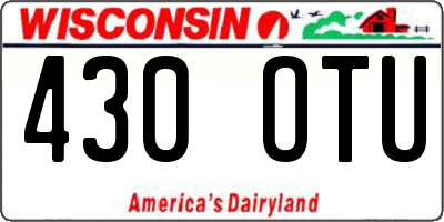 WI license plate 430OTU