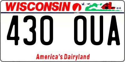 WI license plate 430OUA