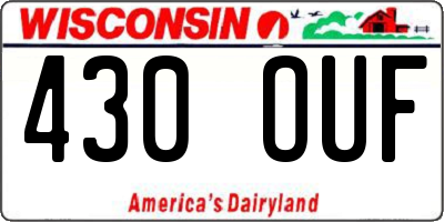 WI license plate 430OUF