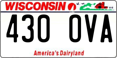 WI license plate 430OVA