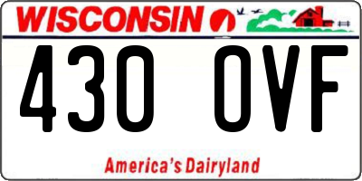 WI license plate 430OVF
